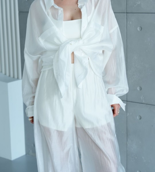 Сорочка Fluid Veil Біла | Showroom By Nona — зображення 4