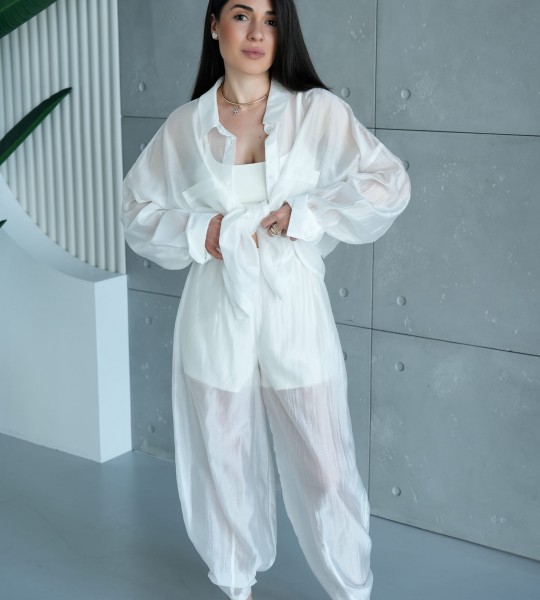 Сорочка Fluid Veil Біла | Showroom By Nona — зображення 5