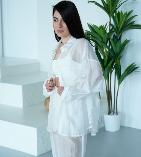 Сорочка Fluid Veil Біла | Showroom By Nona — зображення 2