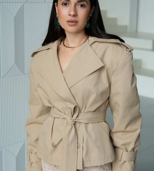 Тренч Elegant Form Пісочний | Showroom By Nona — зображення 5 Тренч Elegant Form Пісочний | Showroom By Nona — зображення 5