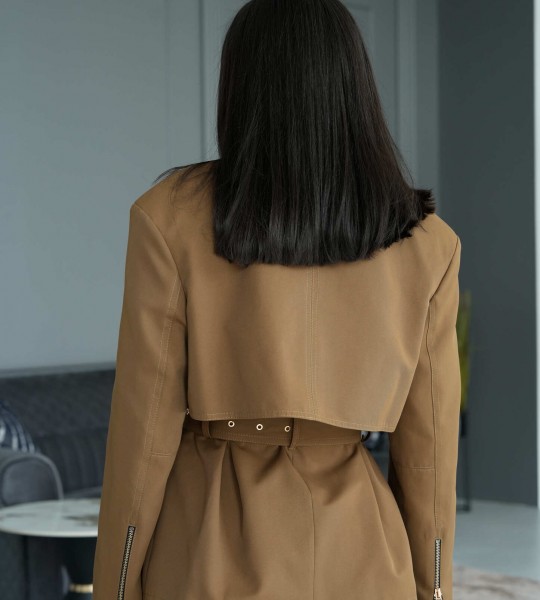 Тренч Belted Form Оливка | Showroom By Nona — зображення 4