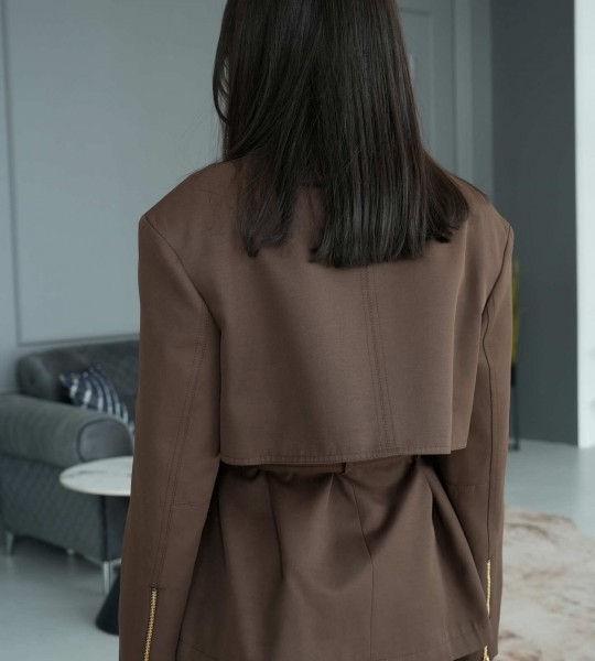 Тренч Belted Form Шоколад | Showroom By Nona — зображення 2