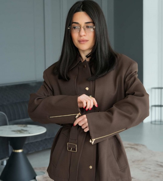 Тренч Belted Form Шоколад | Showroom By Nona — зображення 3