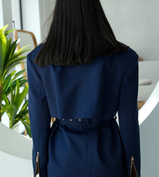 Тренч Belted Form Синій | Showroom By Nona — зображення 4