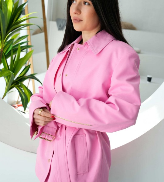 Тренч Belted Form Рожевий | Showroom By Nona — зображення 5
