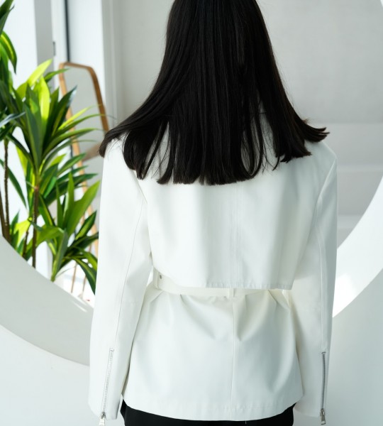 Тренч Belted Form Білий | Showroom By Nona — зображення 2