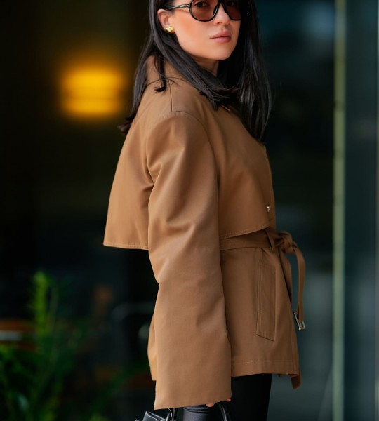 Тренч Belted Form Оливка | Showroom By Nona — зображення 3