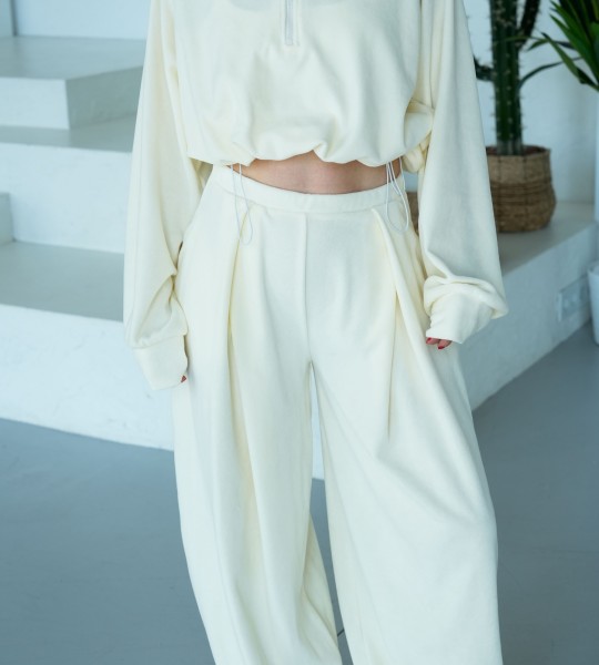 Штани Cloud Zip Ivory | Showroom By Nona — зображення 3
