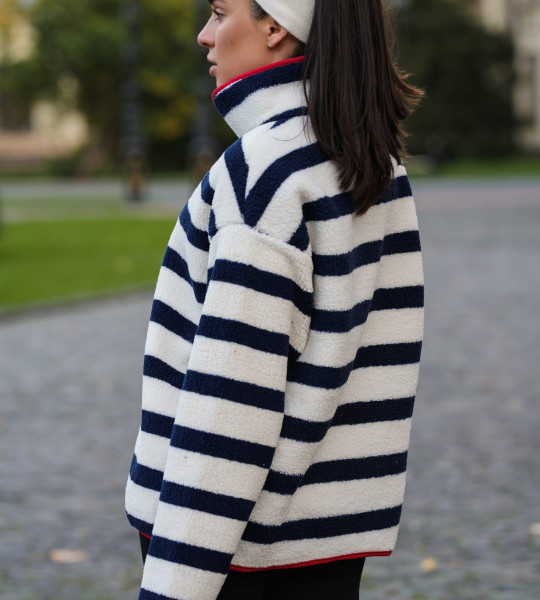Флісова кофта Teddy Stripe | Showroom By Nona — зображення 4