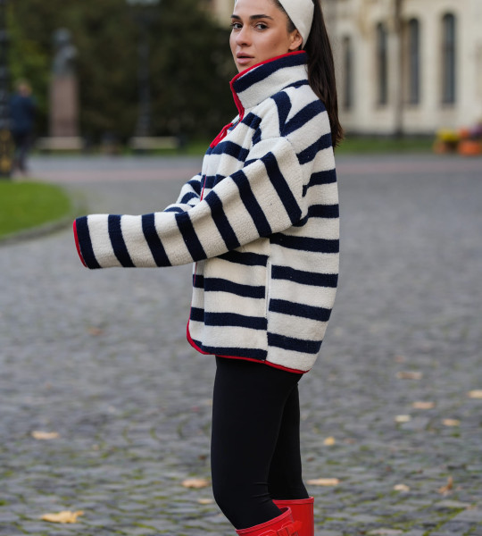 Флісова кофта Teddy Stripe | Showroom By Nona — зображення 2