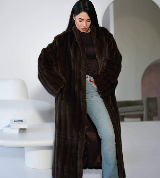 Шуба VELORA MAXI Шоколад | Showroom By Nona — зображення 2