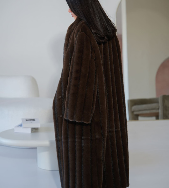 Шуба VELORA MAXI Шоколад | Showroom By Nona — зображення 3