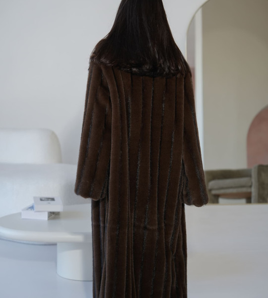 Шуба VELORA MAXI Шоколад | Showroom By Nona — зображення 4
