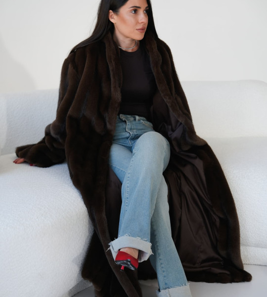 Шуба VELORA MAXI Шоколад | Showroom By Nona — зображення 7